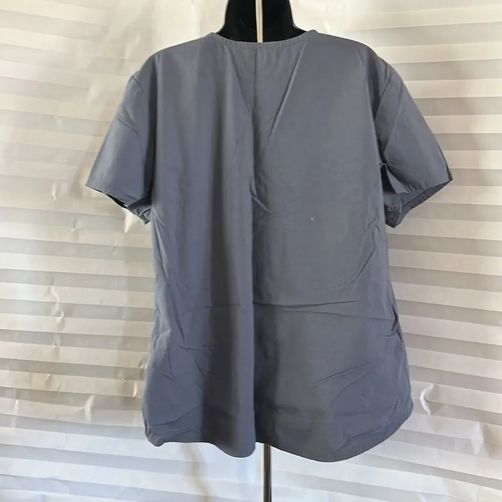 Women's Scrubstar Scrub Top XL – Medium Gray, Short Sleeve Nursing Shirt